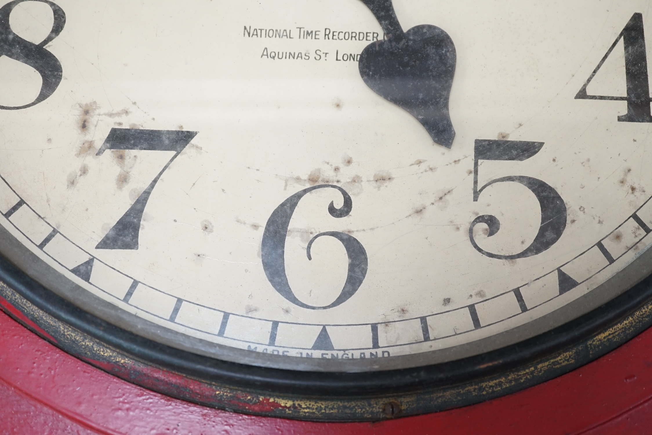 A vintage National Electric wall clock, 66cm in diameter. Condition - poor to fair